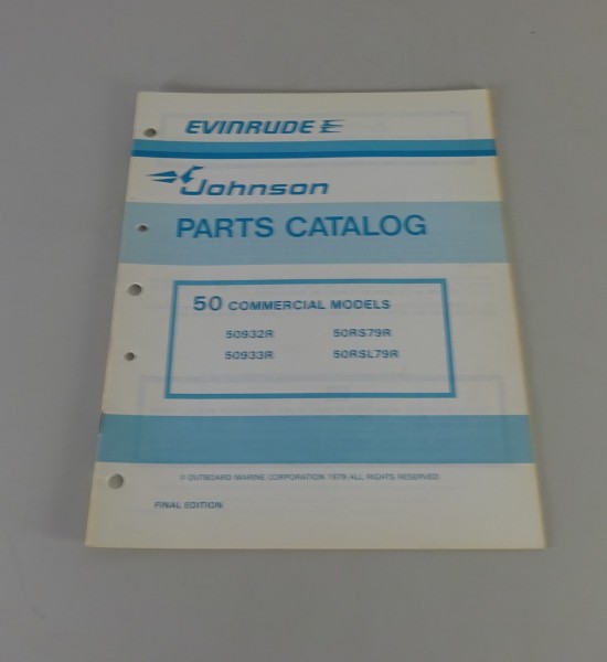 Teilekatalog OMC Evinrude Johnson Outboards 50 PS Comm Models von 1979