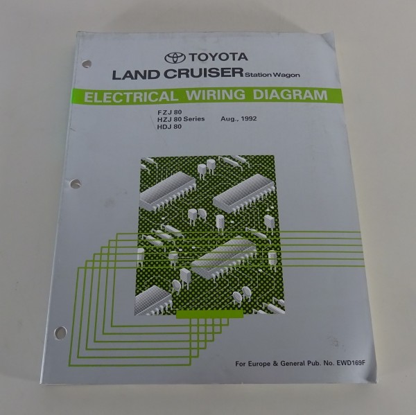 Workshop Manual electrical wiring diagram Toyota Land Cruiser FZJ80 etc - 8/1992