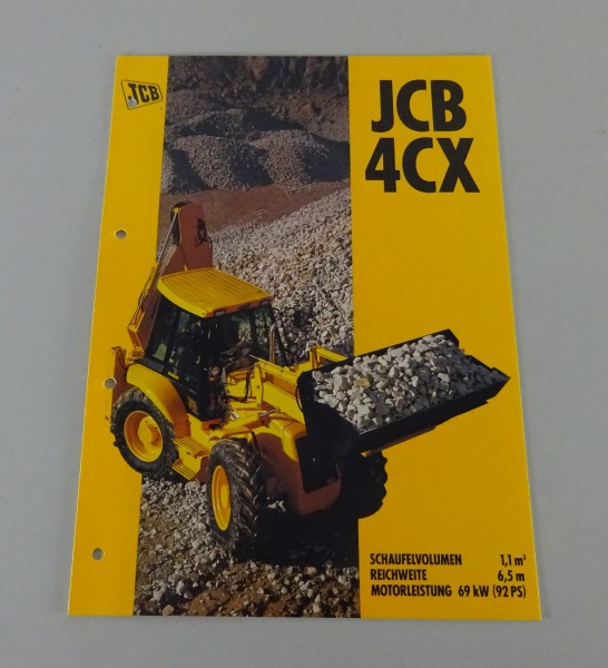 Prospekt / Broschüre JCB Baggerlader 4CX Stand 05/1997