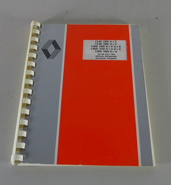 Betriebsanleitung / Handbuch Renault LKW CLM 280 /380 ,CBH 280-380 Stand 03/1990