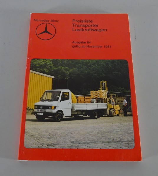 Preisliste Nr.64 Mercedes Benz LKW + Transporter ab 11/1981