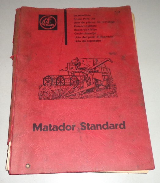 Ersatzteilliste Claas Matador Standard Mähdrescher - Stand 07/1966