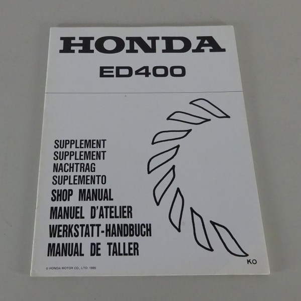 Ergänzung Werkstatthandbuch Honda Generator ED 400 Stand 1985