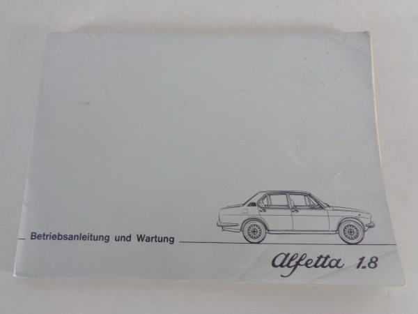 Betriebsanleitung / Handbuch Alfa Romeo Alfetta 1,8 Liter Stand 02/1976