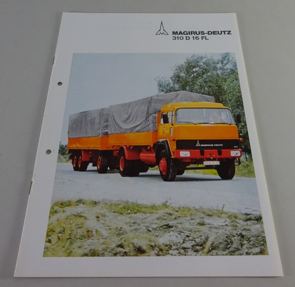 Prospekt Magirus-Deutz LKW 310 D 16 FL Frontlenker Gliederzug Stand 02/1974
