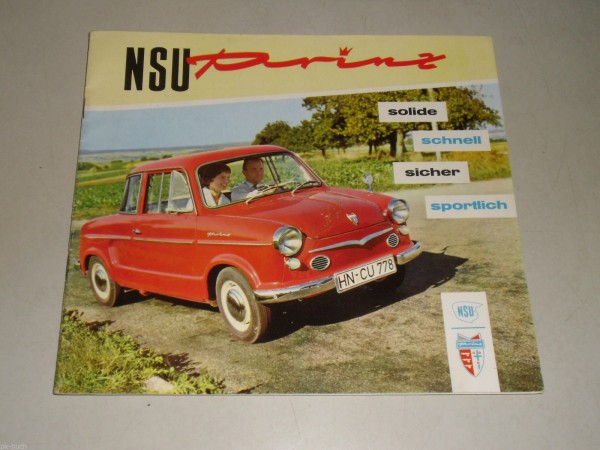 Auto Werbung Prospekt NSU Prinz I II und II E (1, 2 u. 2 E) + Prinz 30 PS