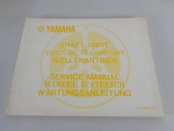 Werkstatthandbuch Kardanantrieb / Wellenantrieb Yamaha Motorräder von 01/1977