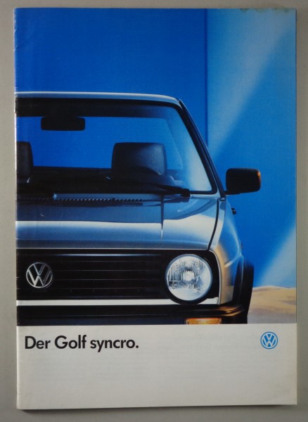 Prospekt / Broschüre VW Golf II Syncro Stand 08/1987