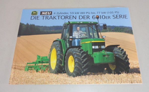 Prospekt / Broschüre John Deere Traktoren Serie 6010 mit 59 - 77 kW von 10/1997