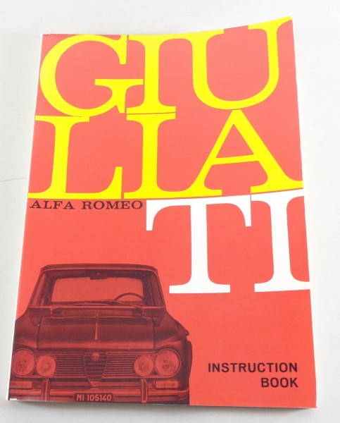 Owner's Manual Alfa Romeo Giulia 1600 TI von 10/1966 english!