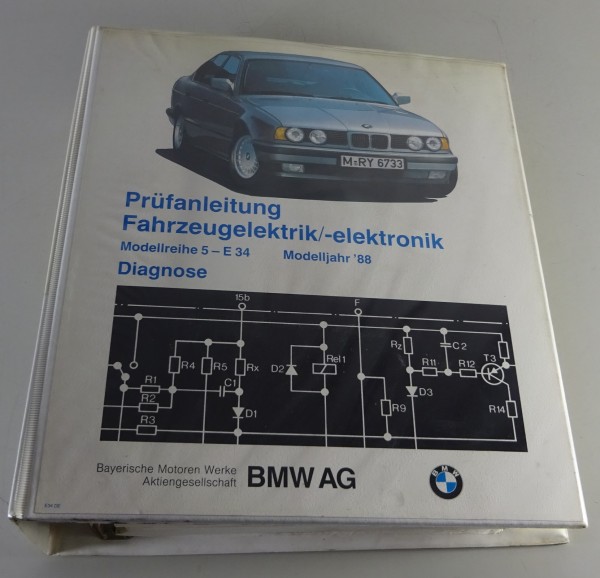 Werkstatthandbuch Diagnose Prüfanleitung Fahrzeugeletronik BMW 5er E34 Mdj. 1988