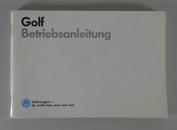 Betriebsanleitung VW Golf 2/II incl. GTI + Syncro Stand 06/1988