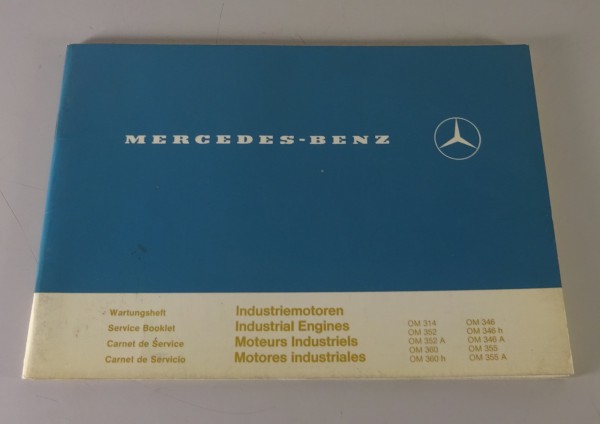 Scheckheft / Wartungsheft Mercedes-Benz Industriemotor OM 314 - 355 A blanko
