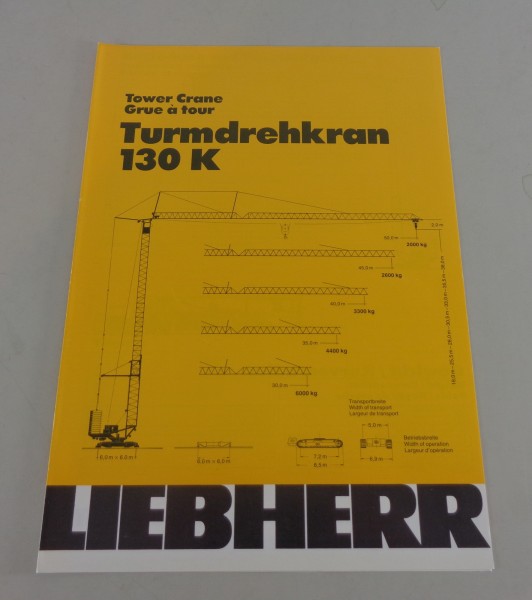 Datenblatt / Technische Beschreibung Liebherr Turmdrehkran 130 K von 03/1980