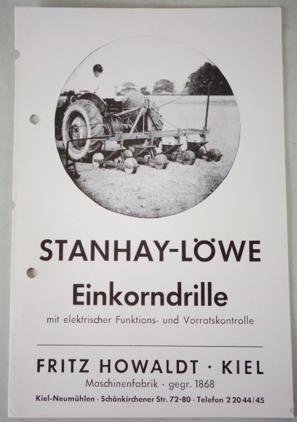 Prospekt / Broschüre Stanhay-Löwer Einkorndrille
