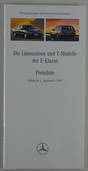 Preisliste Mercedes Benz E-Klasse W210 / S210 gültig ab 01/09/1997