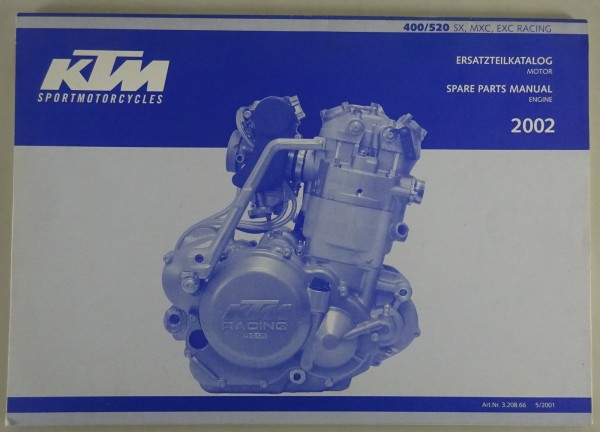 Teilekatalog Motor KTM 400 / 520 SX, MXC, EXC Racing Modelljahr 2002
