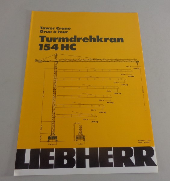 Datenblatt / Technische Beschreibung Liebherr Turmdrehkran 154 HC von 10/1988
