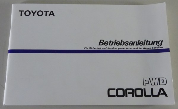 Betriebsanleitung / Handbuch Toyota Corolla / Corolla FWD Stand 05/1886