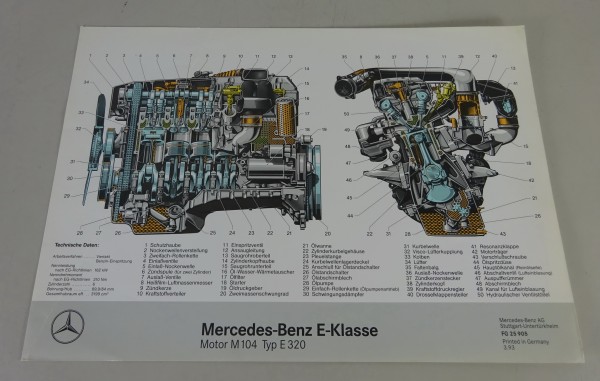 Schnittbild Mercedes-Benz E-Klasse E 320 W124 Motor M 104 Stand 03/1993