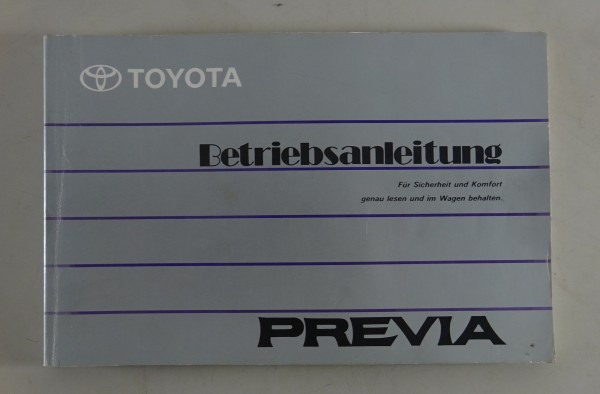 Betriebsanleitung / Handbuch Toyota Estima / Previa XR10 / XR20 von 1991