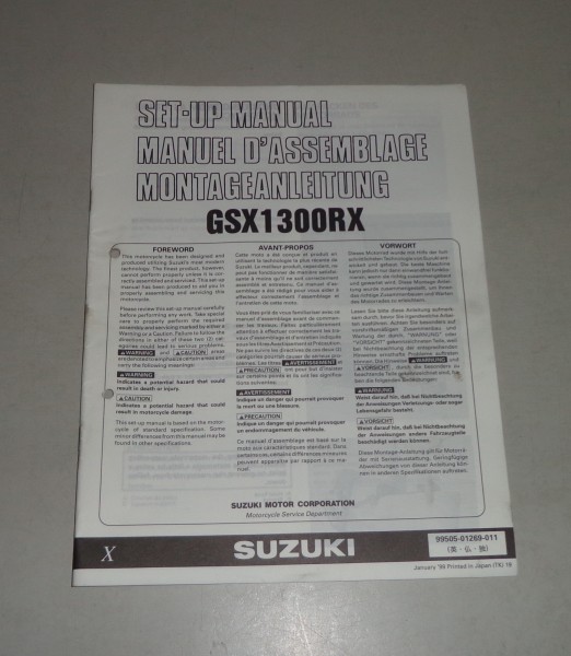 Montageanleitung / Set Up Manual Suzuki GSX 1300 R Stand 01/1999