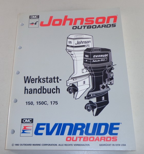 Werkstatthandbuch Johnson Bootsmotor Außenborder 150 & 175 PS von 1992