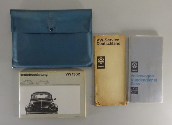 Bordmappe + Betriebsanleitung VW Käfer 1302 / 1302 S + Cabriolet Stand 08/1970