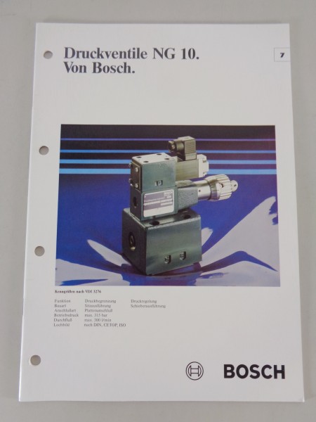 Prospekt / Technische Info Bosch Druckventile NG 10 Stand 02/1981