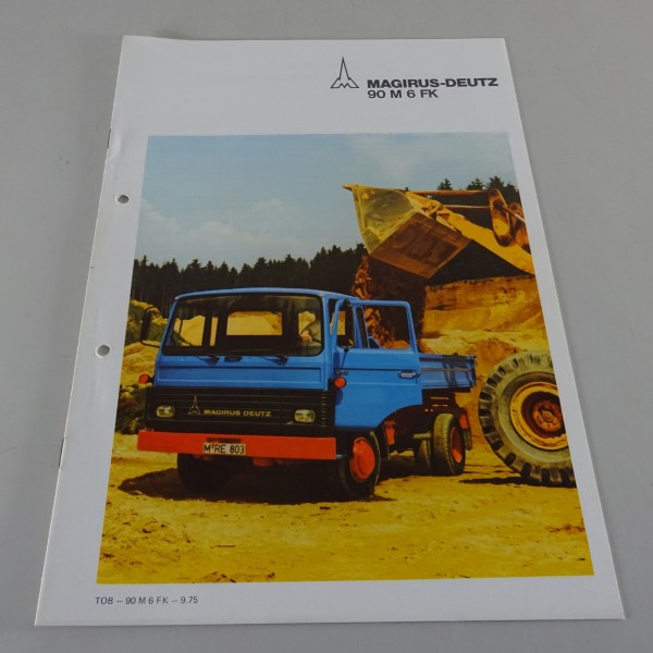 Prospekt Magirus-Deutz LKW 90 M 6 FK Frontlenker Pritsche Stand 09/1975