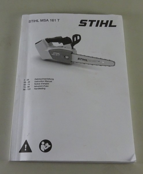 Betriebsanleitung / Handbuch Stihl Motorsäge MSA 161 T Stand 2021