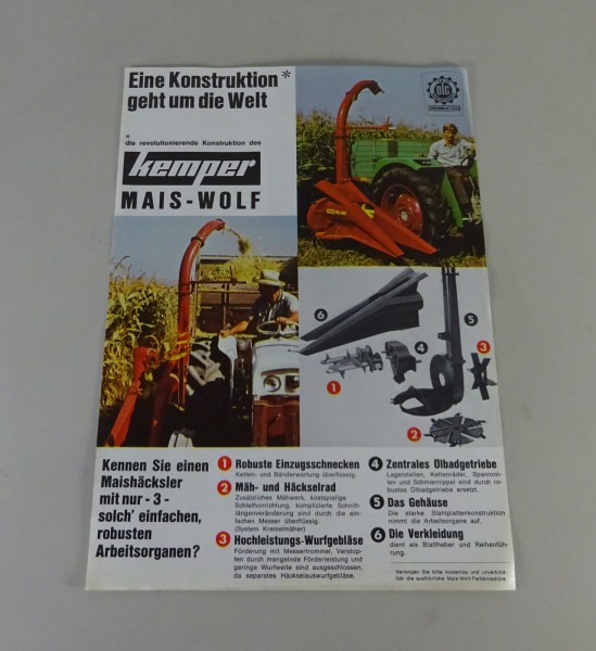Prospektblatt / Broschüre Kemper Mais-Wolf Stand 1970