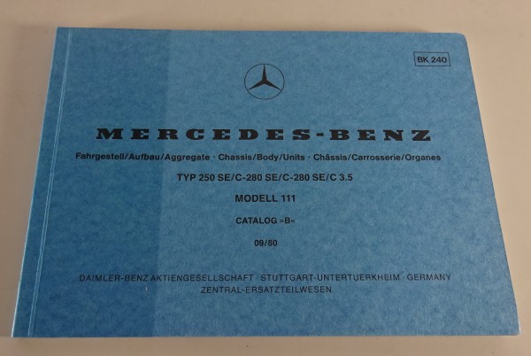 Bildkatalog Mercedes Benz W111 Cabrio & Coupé 250, 280, 280 SE/SEC 3.5 von 1980
