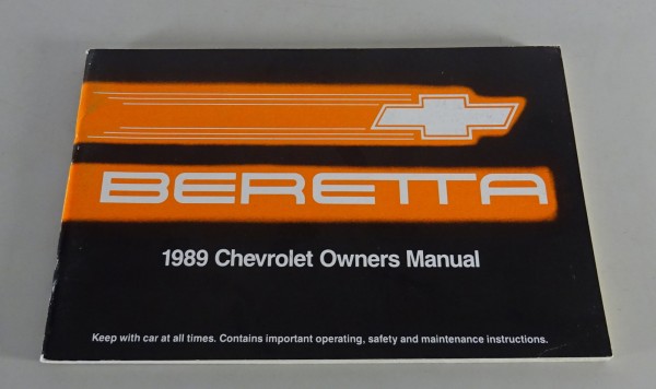 Owner´s Manual / Handbook Chevrolet Beretta Stand 1989