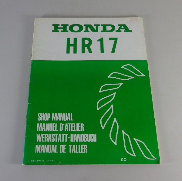 Werkstatthandbuch / Workshop Manual Honda Rasenmäher HR 17 Stand 1980