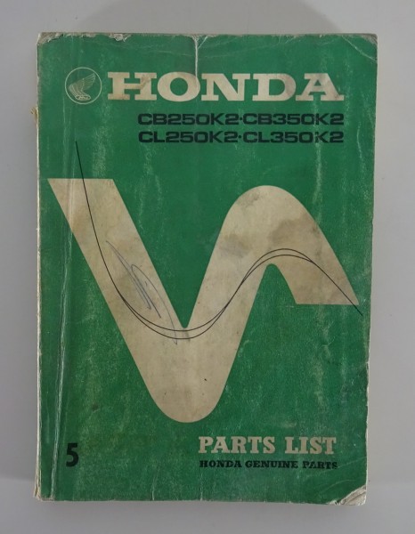 Parts List / Parts Catalog Honda CB 250 / 350 K2 / CL 250 / 350 K3 from 19972