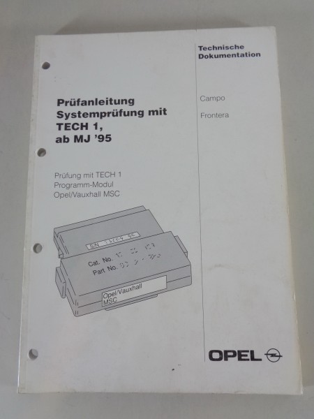 Werkstatthandbuch Prüfanleitung Opel Frontera A, Campo ab Modelljahr 1995