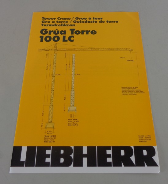 Datenblatt / Technische Beschreibung Liebherr Turmdrehkran 100 LC von 01/1994