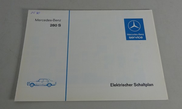 Elektrischer Schaltplan Mercedes Benzs S-Klasse W126 280 S Vergaser '05/1980