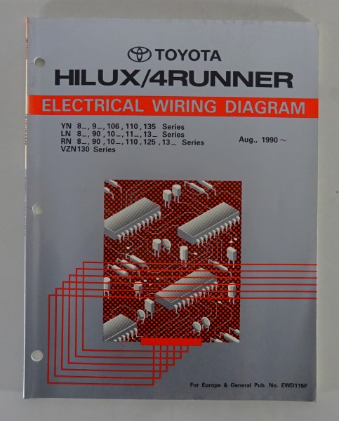 Werkstatthandbuch Elektrik Eletrical Wiring Diagram Toyota Hilux / 4Runner, 1990