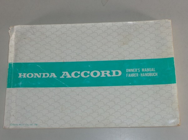 Betriebsanleitung / Owner's Manual Honda Accord von 1981
