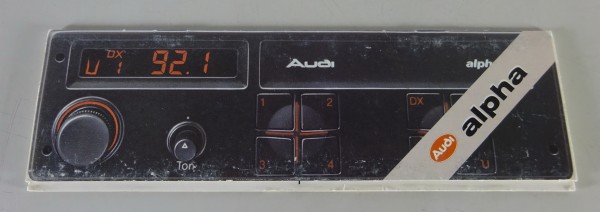 Betriebsanleitung / Handbuch Audi Autoradio alpha Stand 07/1989