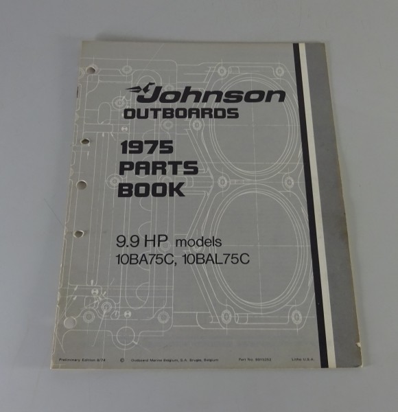 Teilekatalog OMC Johnson Outboards 10 PS Models Stand 8/1974