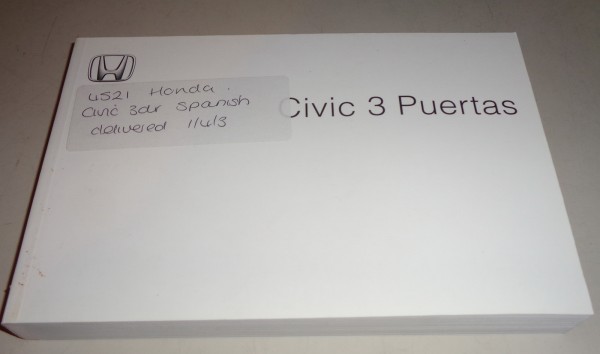 Manual de instrucciones/ Manual del propietario Honda Civic 3 Puertas de 04/2005