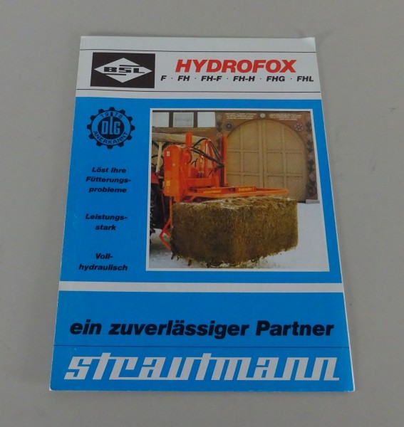 Prospekt / Broschüre Strautmann Siloschneider Hydrofox F - FHL Stand 1978