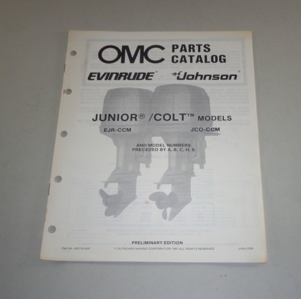 Teilekatalog Johnson Evinrude Außenborder Junior / Colt Models von 09/1987