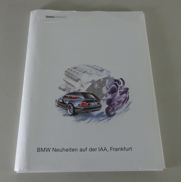 Pressemappe BMW E39 M5 / Mini One / Z3 M Coupé / C1 / R 1200 C Stand 09/1997