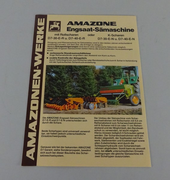 Prospekt / Broschüre Amazone Engsaat-Sämaschinen Stand 01/1984