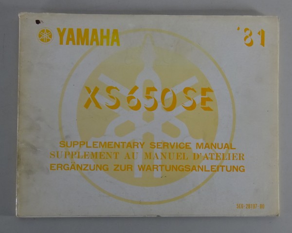 Werkstatthandbuch Nachtrag Yamaha XS 650 SE Modelljahr 1981
