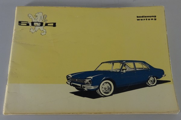Betriebsanleitung / Handbuch Peugeot 504 Stand 01/1972